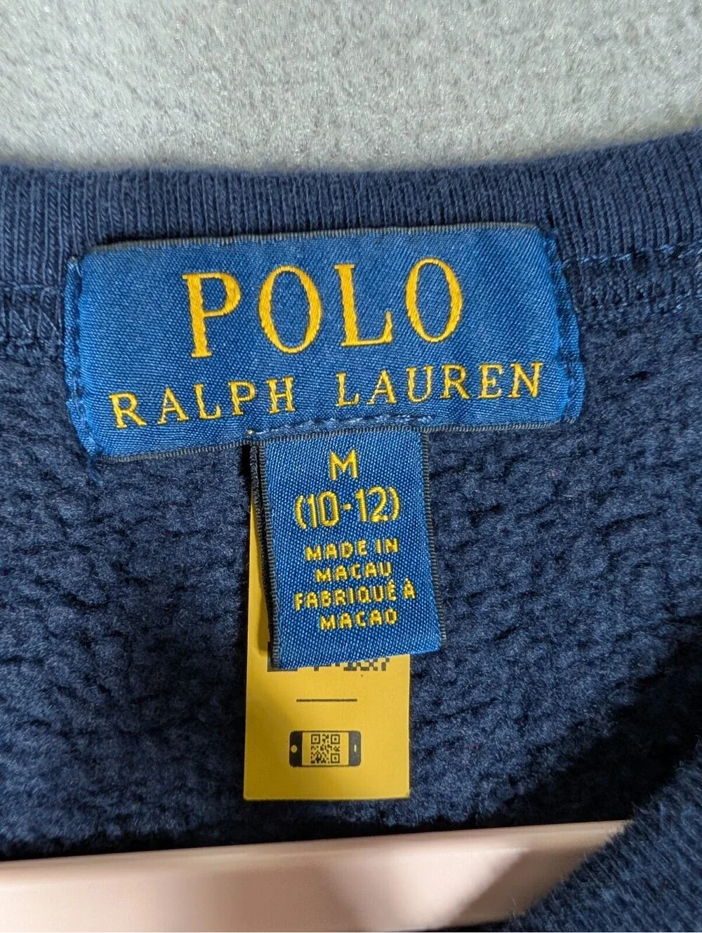 Polo Ralph Lauren Girls M 10 12 Navy Polo Bear Sled Winter Graphic Sweatshirt
